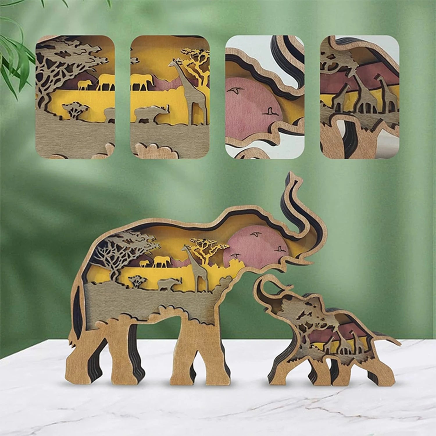 3D Holz Tierfigur Handgefertigte Dekoration