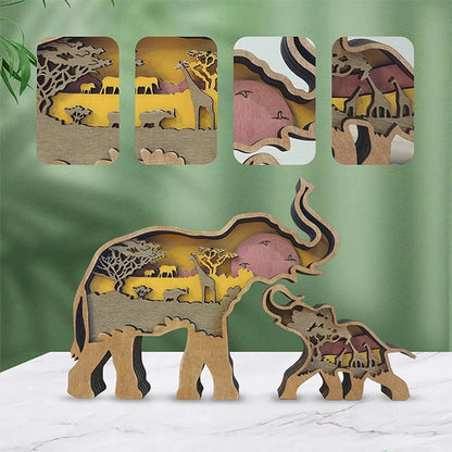 3D Holz Tierfigur Handgefertigte Dekoration