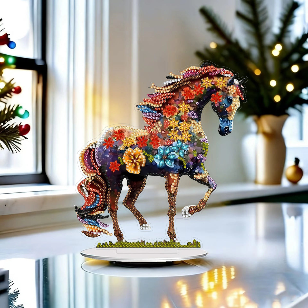 2D/flat diamond drawing animal pattern desktop decoration ornament, DIY unique irregular diamond design, suitable for home decor Petoria Store