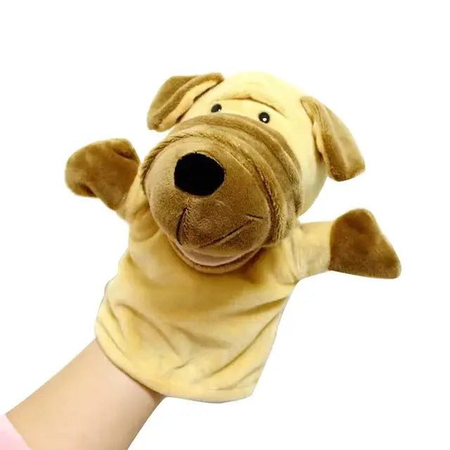 🦖 Petoria™ Tier Handpuppe Deluxe – süße Hund-Handpuppe aus weichem Material für kreatives Rollenspiel.
