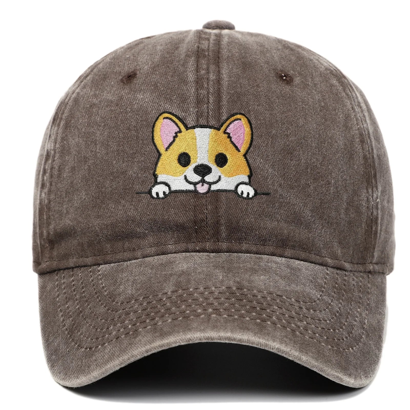 Stickerei Kappe Cartoon Corgi Hund Baseball Caps Mode Sommer Zubehör Sonnenschutz Hut Unisex Weiche Gewaschene Top Cap Flut Hüte