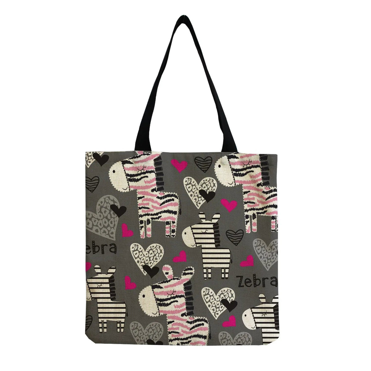 Cartoon Cute Dinosaur Printed Tote Linen Personality Girl Shoulder Bag Large Capacity Travel Storage Packs Women Shopping Bag Petoria Store