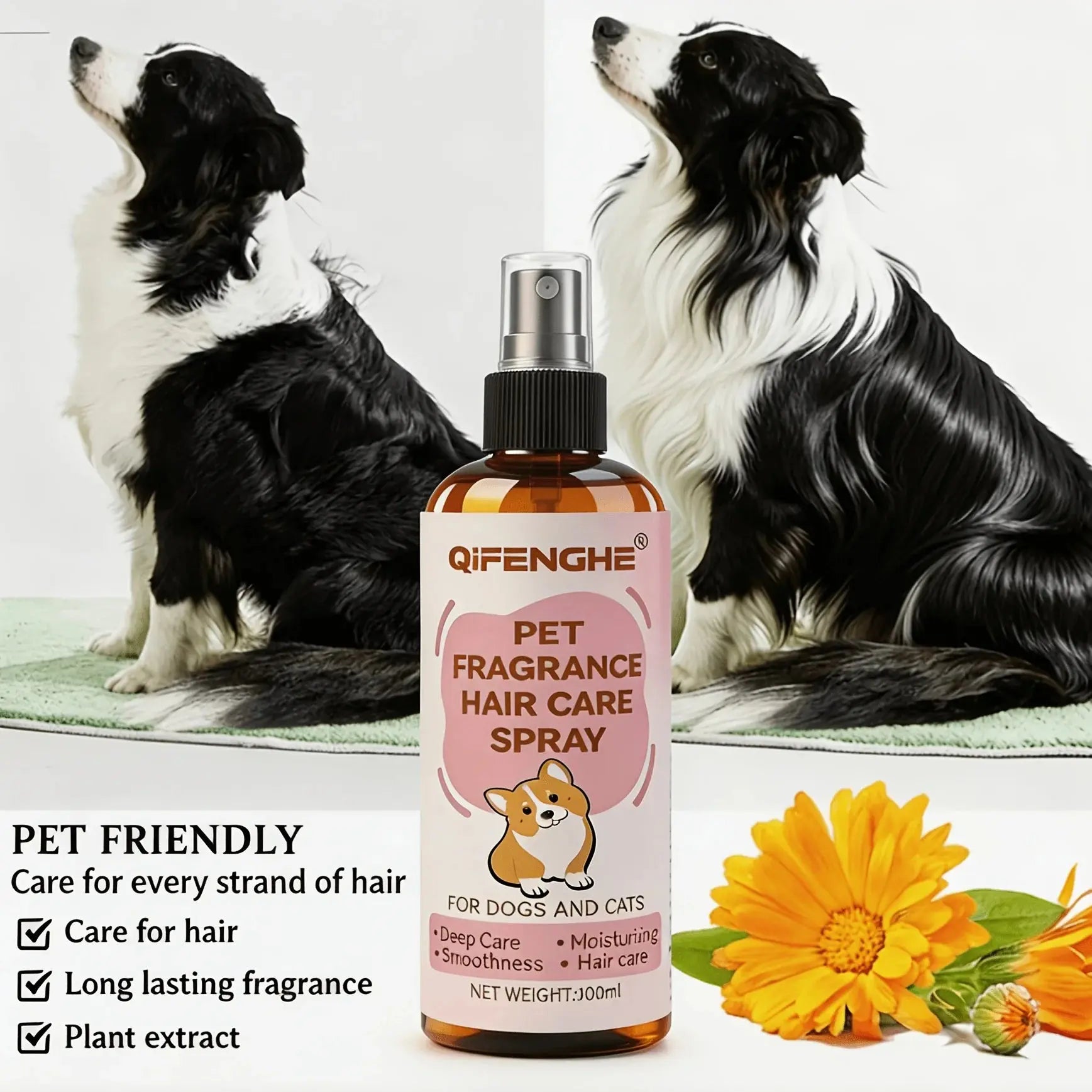 Fellpflegespray für Hunde und Katzen Petoria