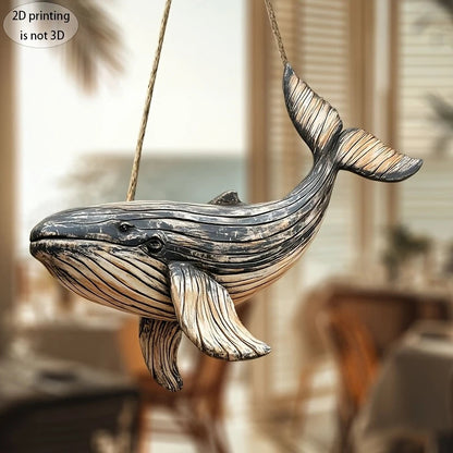 1pcs Wooden Retro Whale Dolphin Wall Decoration 2D Flat Print Exquisite Marine Animal Wooden Pendant Interior Design Decoration Petoria Store