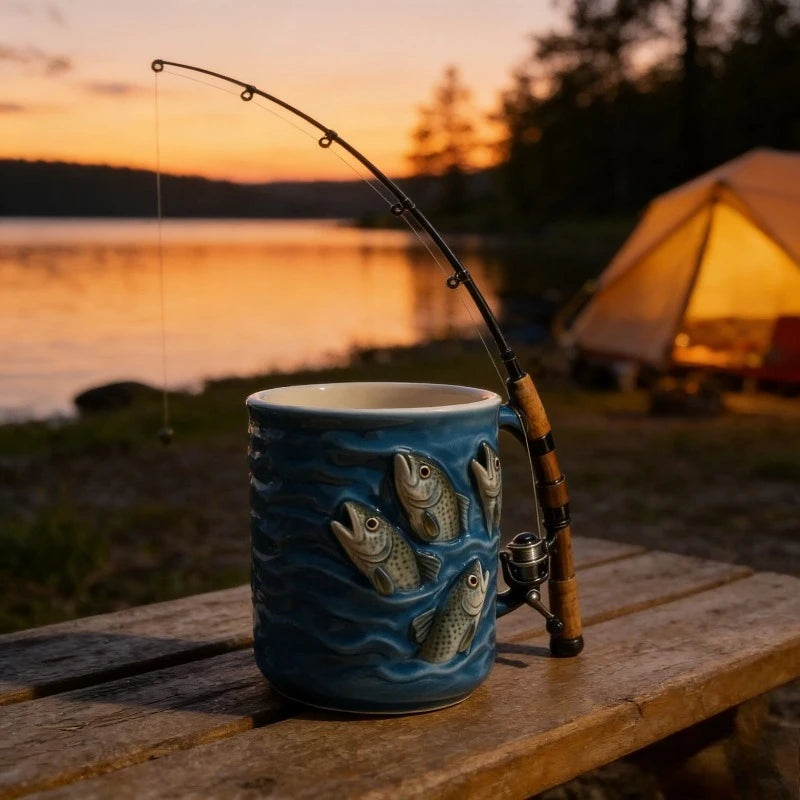 Angelbecher – Kreativer Kaffeebecher für Angler