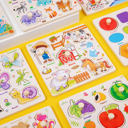 Montessori Holzpuzzle Lernspielzeug für Kinder