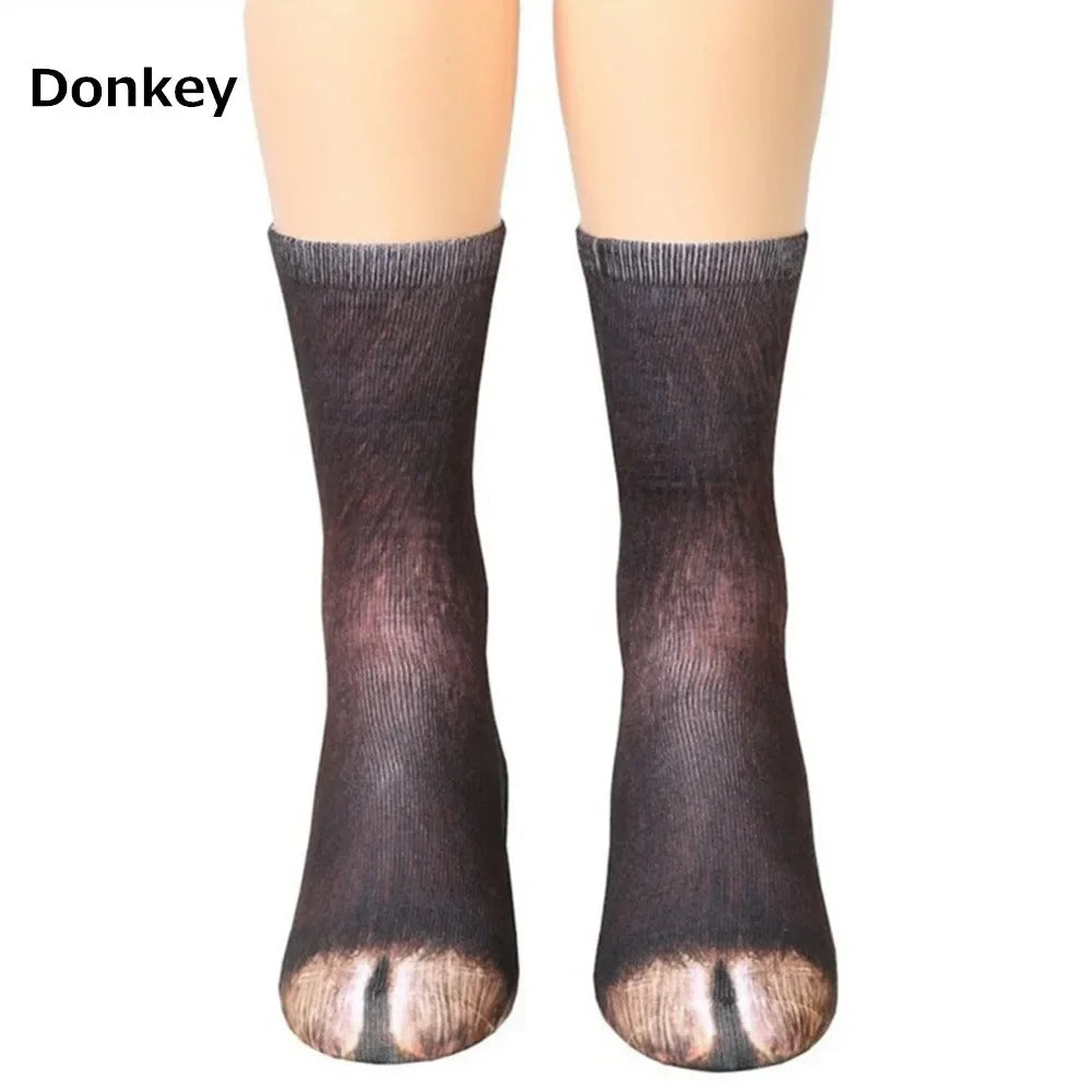 Unisex Erwachsene 3D-Druck Tierpfoten Socken Kreative lustige Katze Hund Dinosaurier Tigerpfoten Socken Neuheit Socken Gag Weihnachtsgeschenke