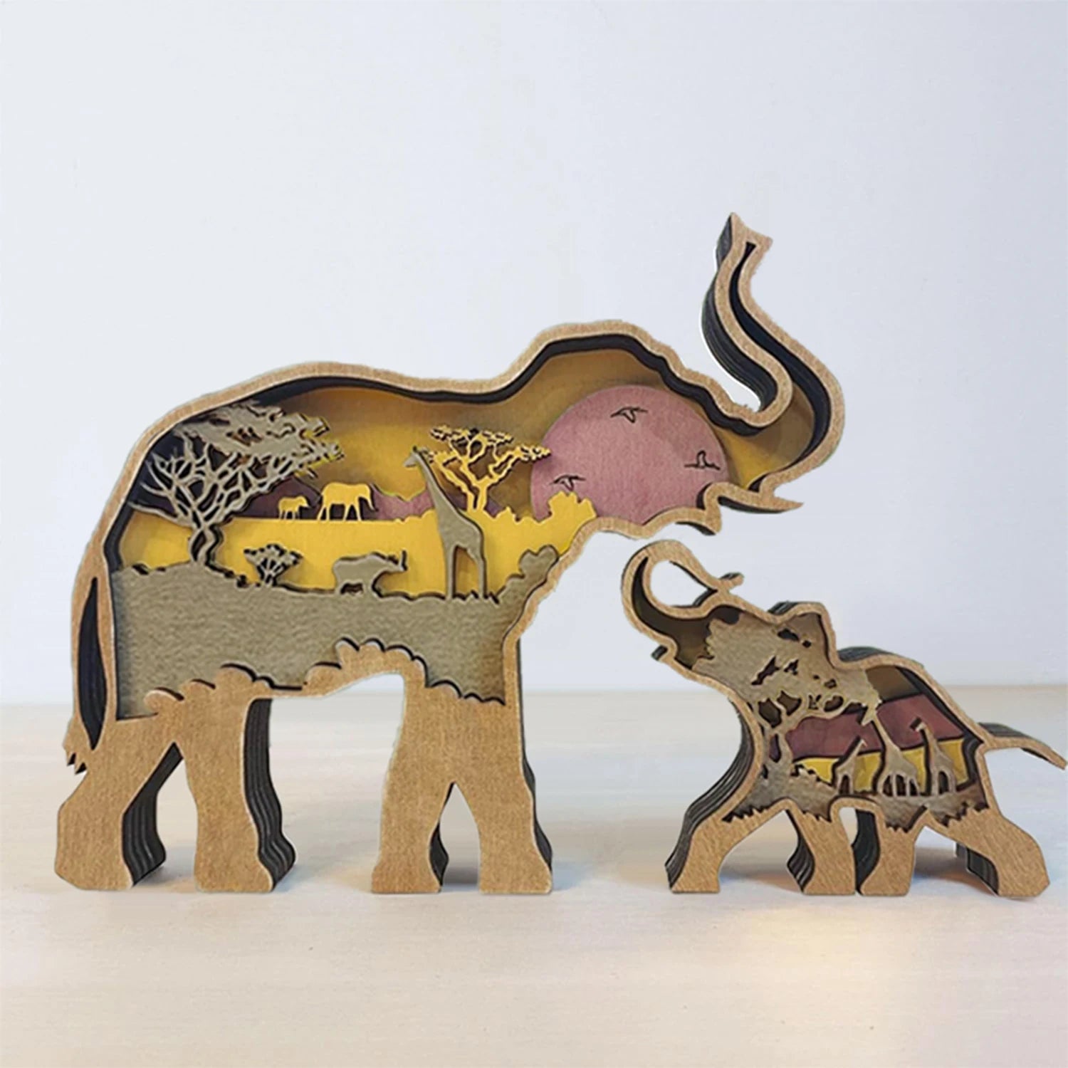3D Holz Tierfigur Handgefertigte Dekoration