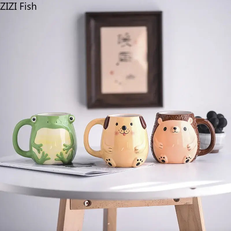 3D Tiermotiv Keramiktasse Cartoon Kaffeebecher