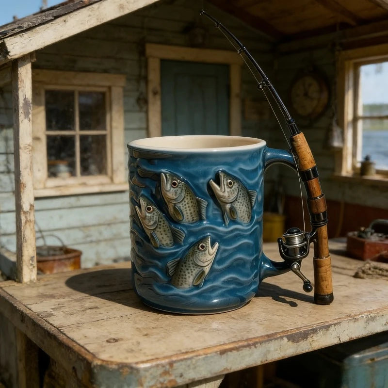 Angelbecher – Kreativer Kaffeebecher für Angler
