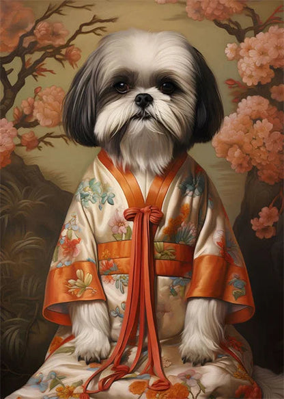 Animal Dog Portrait Art Canvas Painting Dog Dressed King Funny Posters and Prints Wall Art Pictures for Home Living Room Decor Petoria Store