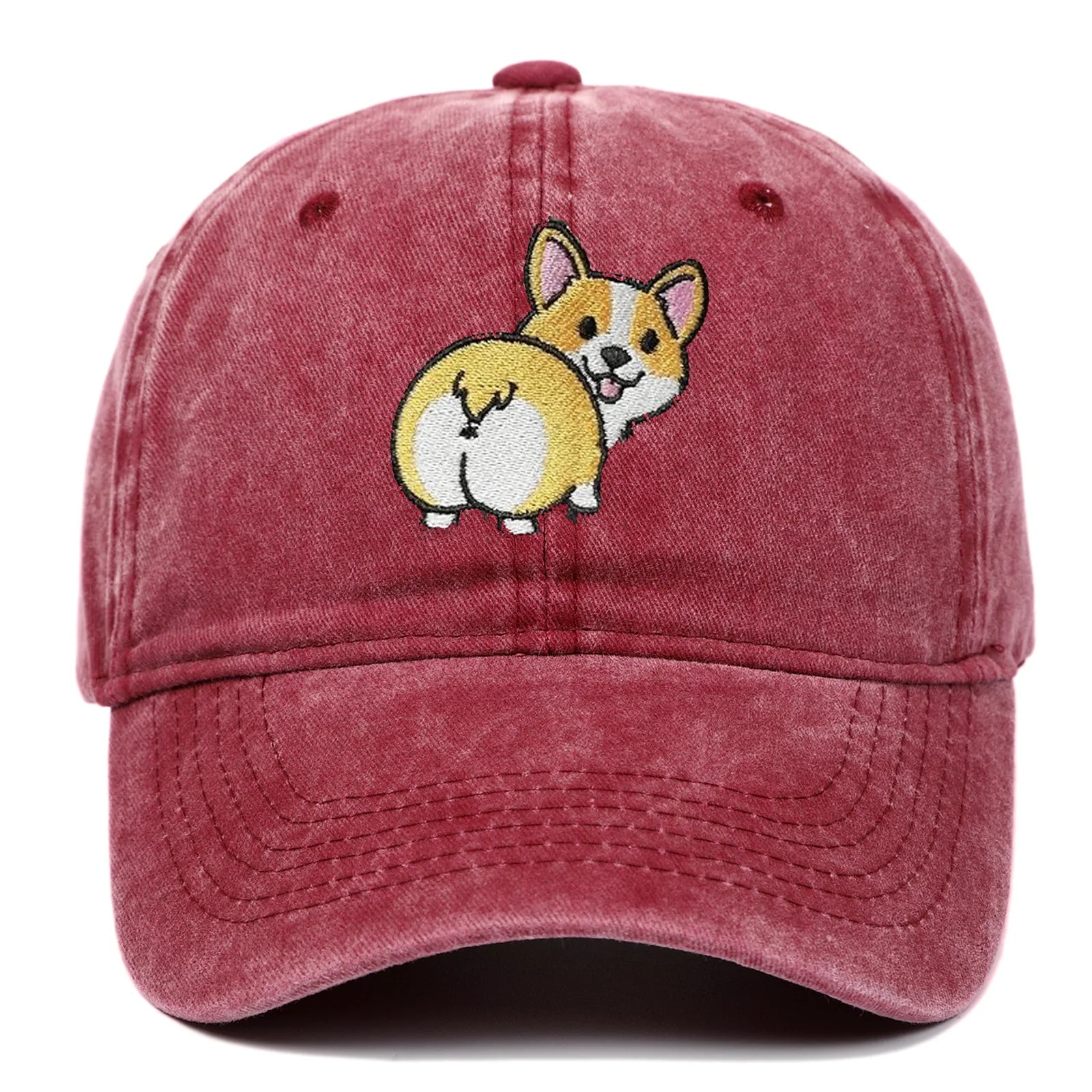 Stickerei Kappe Cartoon Corgi Hund Baseball Caps Mode Sommer Zubehör Sonnenschutz Hut Unisex Weiche Gewaschene Top Cap Flut Hüte