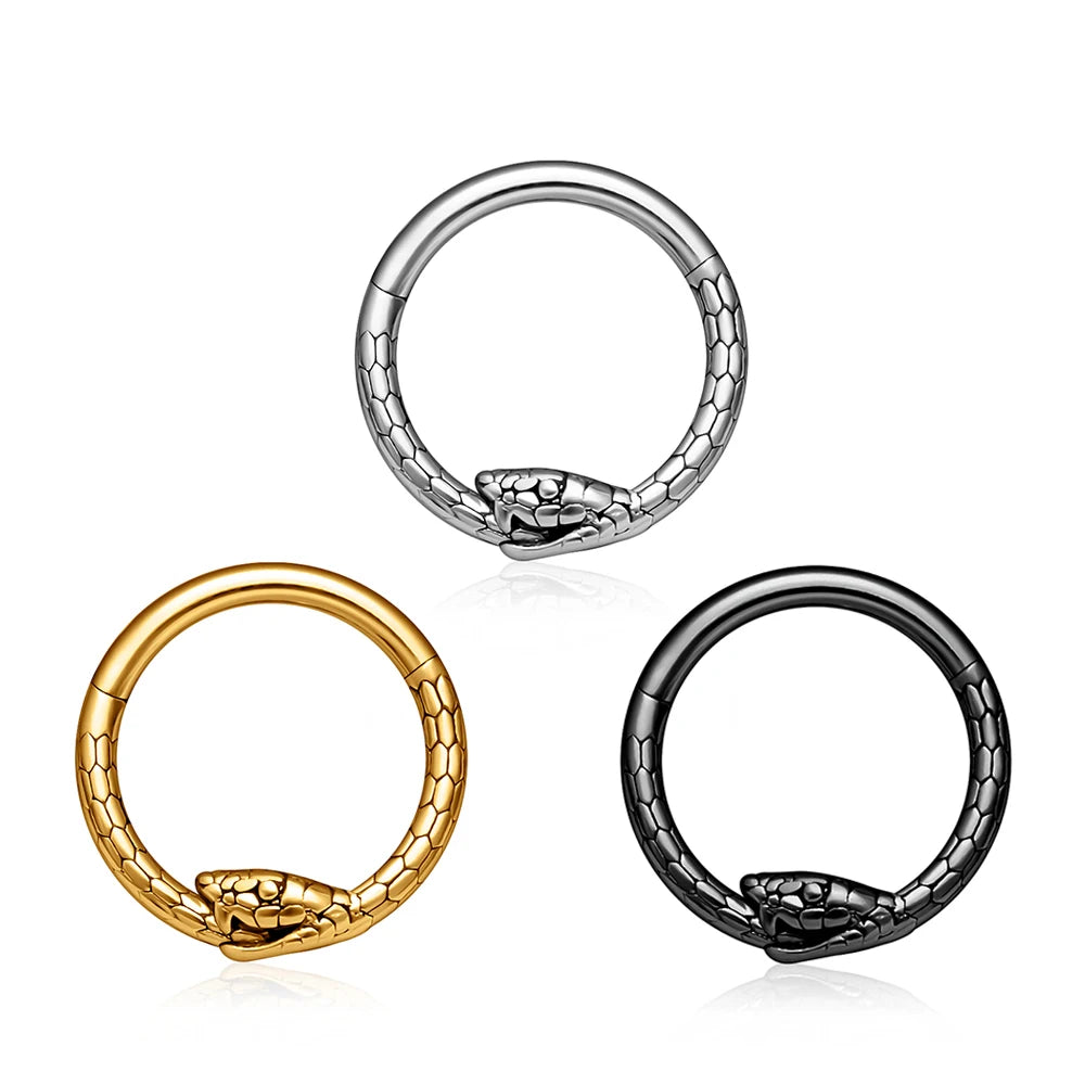 Edelstahl Runde Schlangenasenringe 16G Tragus Helix Conch Daith Knorpel Ohrringe Hoop Septum Clicker Piercing Schmuck