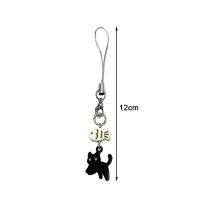 Süße schwarze Katze Schlüsselanhänger