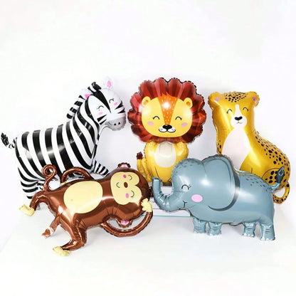 New Cartoon Animal Theme Foil Balloon Jungle Safari Forest Lion Rabbit Kids Birthday Decoration Supplies Elephant Giraffe Baloon Petoria Store