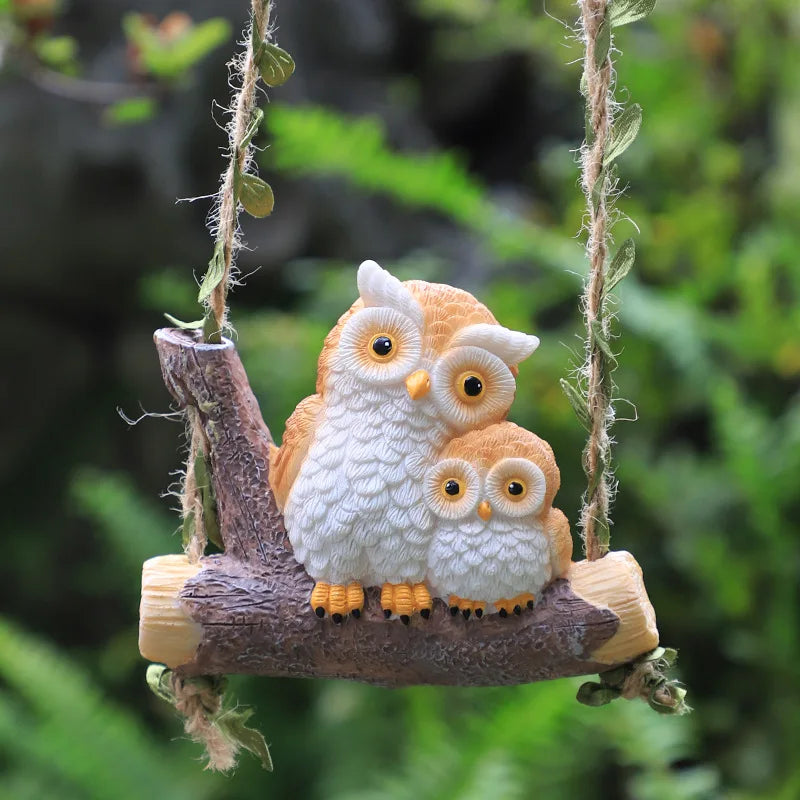 Garden Animal Pendant Cute Parent-child Resin Hanging Piece Horticulture Decoration Ornament Landscape Warm Lovers Hangings Petoria Store