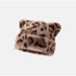 Leopard print teddy beanie made of soft faux fur with animal pattern, warm winter hat for women, size suitable for autumn and winter