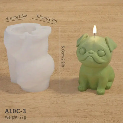 3D Hunde Silikonform für DIY Kerzen Kreativ