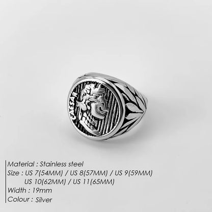 Edelstahl Vintage Ring Herren Klassischer Schmuck
