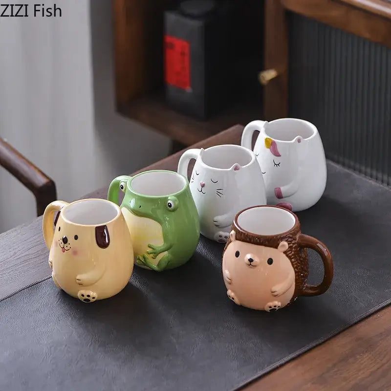 3D Tiermotiv Keramiktasse Cartoon Kaffeebecher