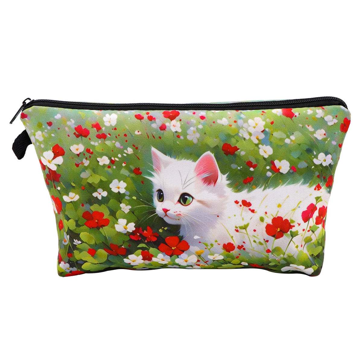 Kosmetiktaschen mit niedlichen Tieren und Katzen, tragbar, für Frauen, Cartoon-Hunde, Reise-Aufbewahrungstasche, Lippenstift, Kosmetik, kleine Tasche, Organizer-Etui