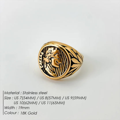 Edelstahl Vintage Ring Herren Klassischer Schmuck