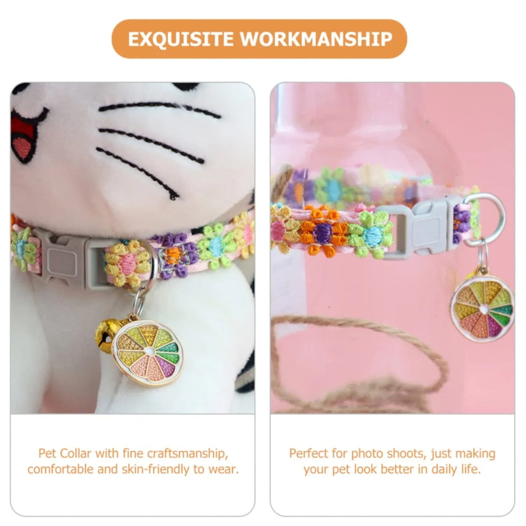 Haustier halsband mit Glocke Cartoon Fußabdruck bunte Hund Welpen Kätzchen Halsband verstellbare Sicherheit Glocke Ring Halskette Haustier Zubehör