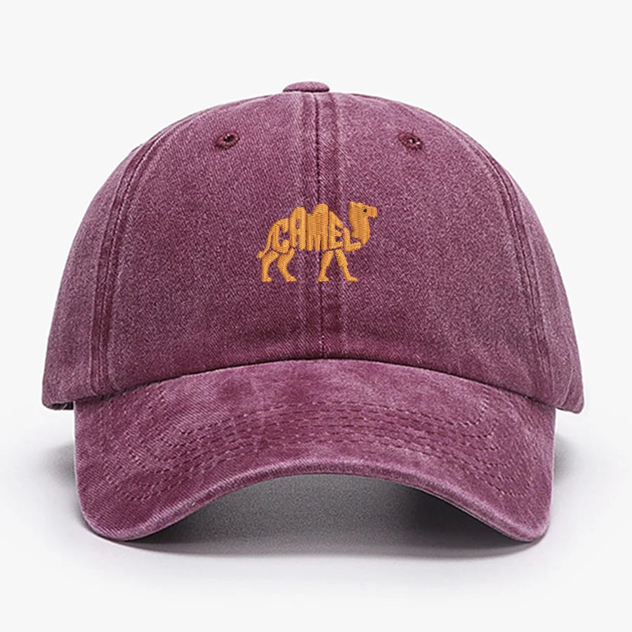 Kamelbraune bestickte Vintage-Baseballkappen aus Baumwolle für Herren und Damen – gewaschene Mütze für Sport, Angeln, Freizeit und Sommer