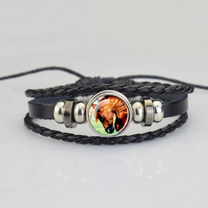 Lederarmband mit Pferdekopf für Damen und Herren