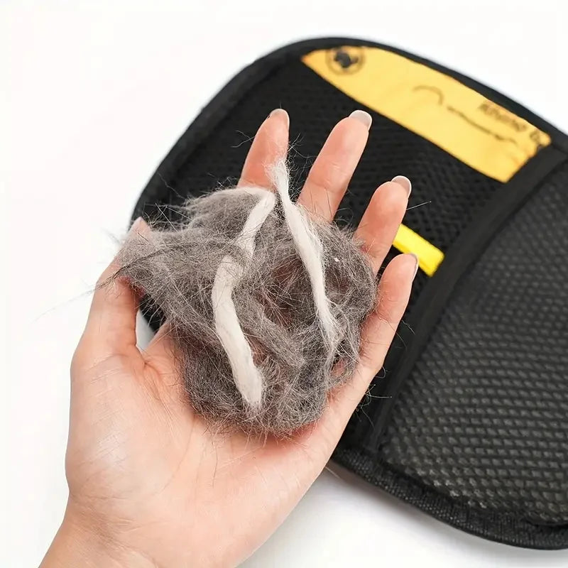 2er-Pack wiederverwendbare Fusselentfernerbürsten und statischer Elektrizitätshandschuh zur Tierhaarentfernung auf Möbeln, Kleidung.