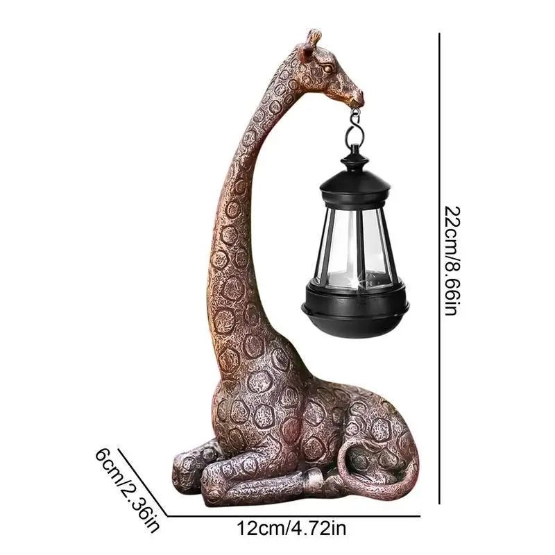 Cute Giraffe Solar Light Garden Statue Animal Figurine Lantern Giraffe Sculpture Animal Resin Statue Backyard Art Craft Ornament Petoria Store