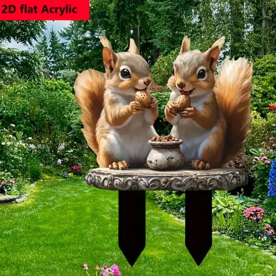 Classic Bohemian style squirrel garden logo, animal themed outdoor decoration, suitable for gardens, lawns, parks, cemeteries Petoria Store