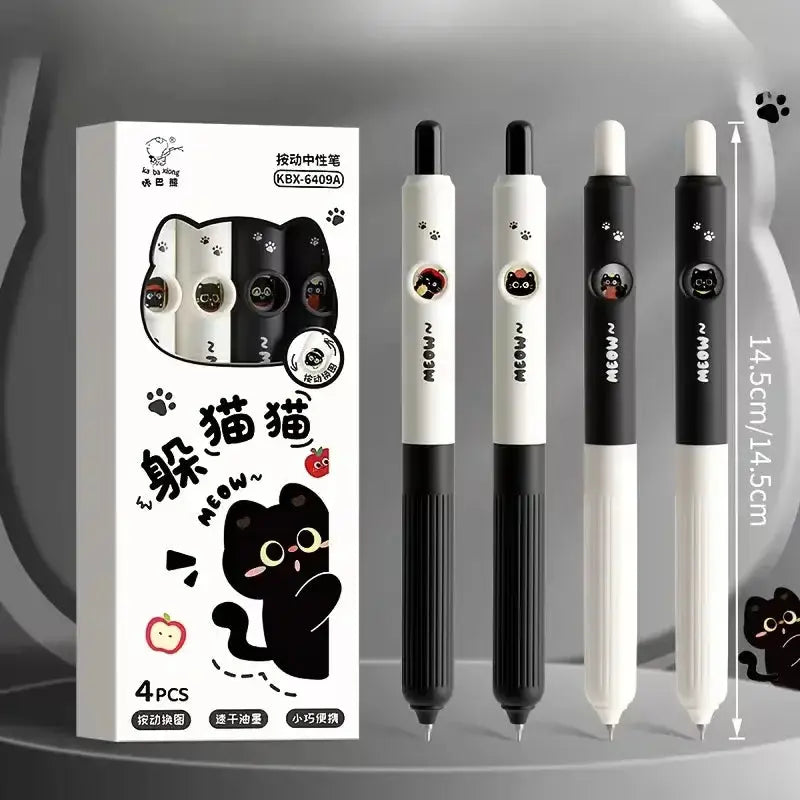 Gelstifte Katzenmotiv Set 4er in einer Verpackung mit süßen Katzenmotiven und verschiedenen Farben.