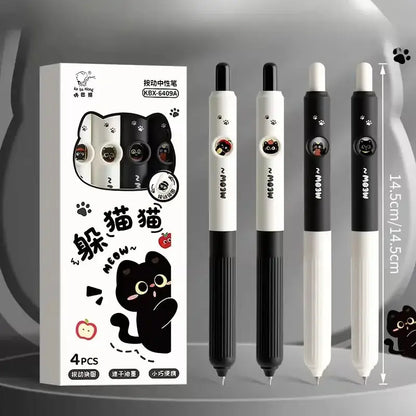 Gelstifte Katzenmotiv Set 4er in einer Verpackung mit süßen Katzenmotiven und verschiedenen Farben.