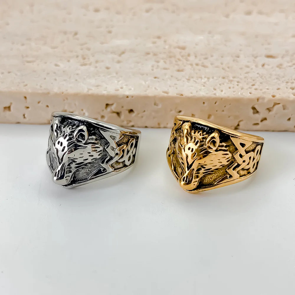 Edelstahl Vintage Ring Herren Klassischer Schmuck