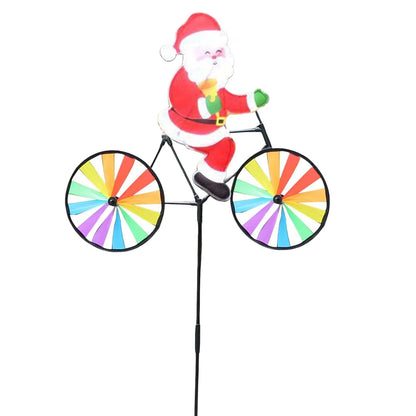 Cute 3D Animal on Bike Windmill Yard Art Whirly Garden Stakes Decorations for Holiday Garden Decoration Petoria Store