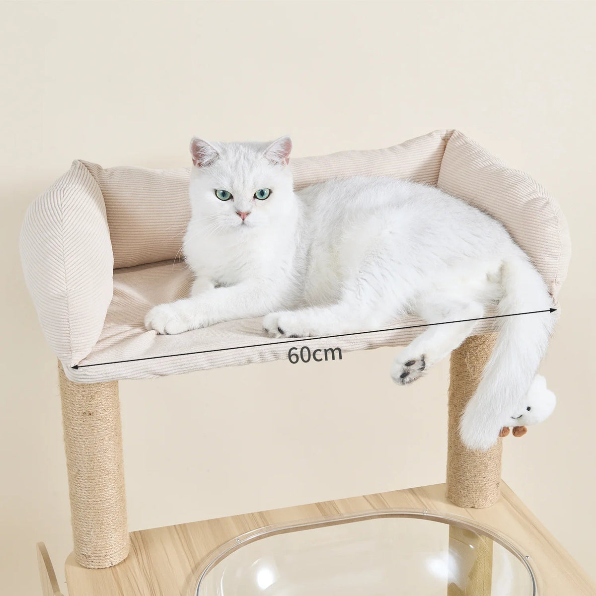 Tall Wooden Cat Tree Tower with Cat Condo &amp; Plush Top Perch for Indoor Cats Petoria Store
