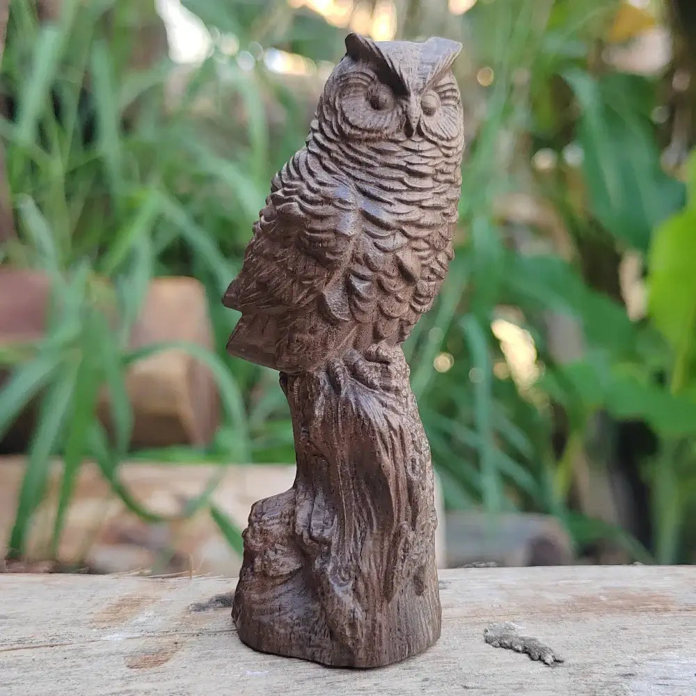 Eulen Holzfigur Skandinavische Dekoration
