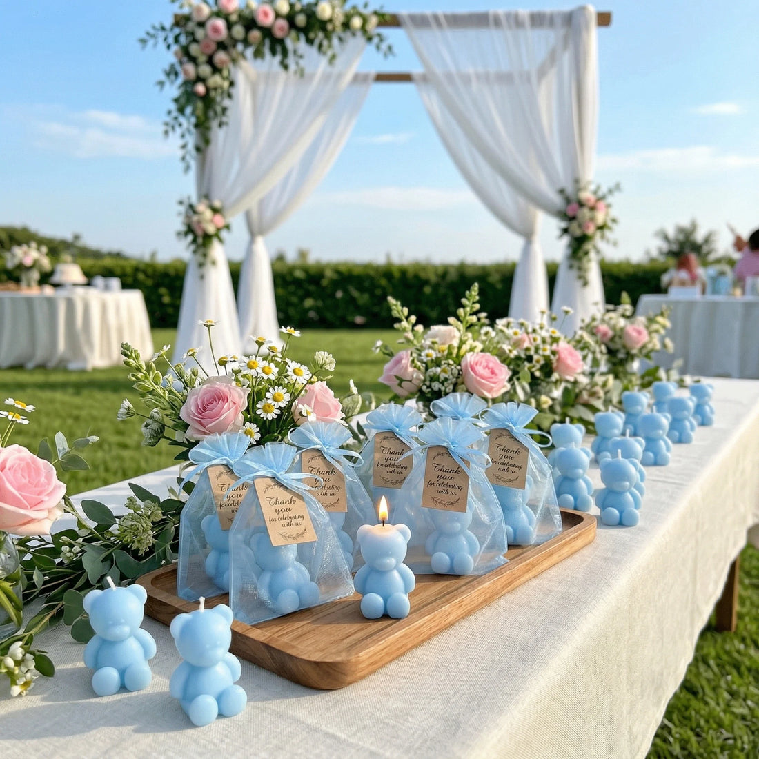 Blaue Bären Geburtstagskerzen für Party