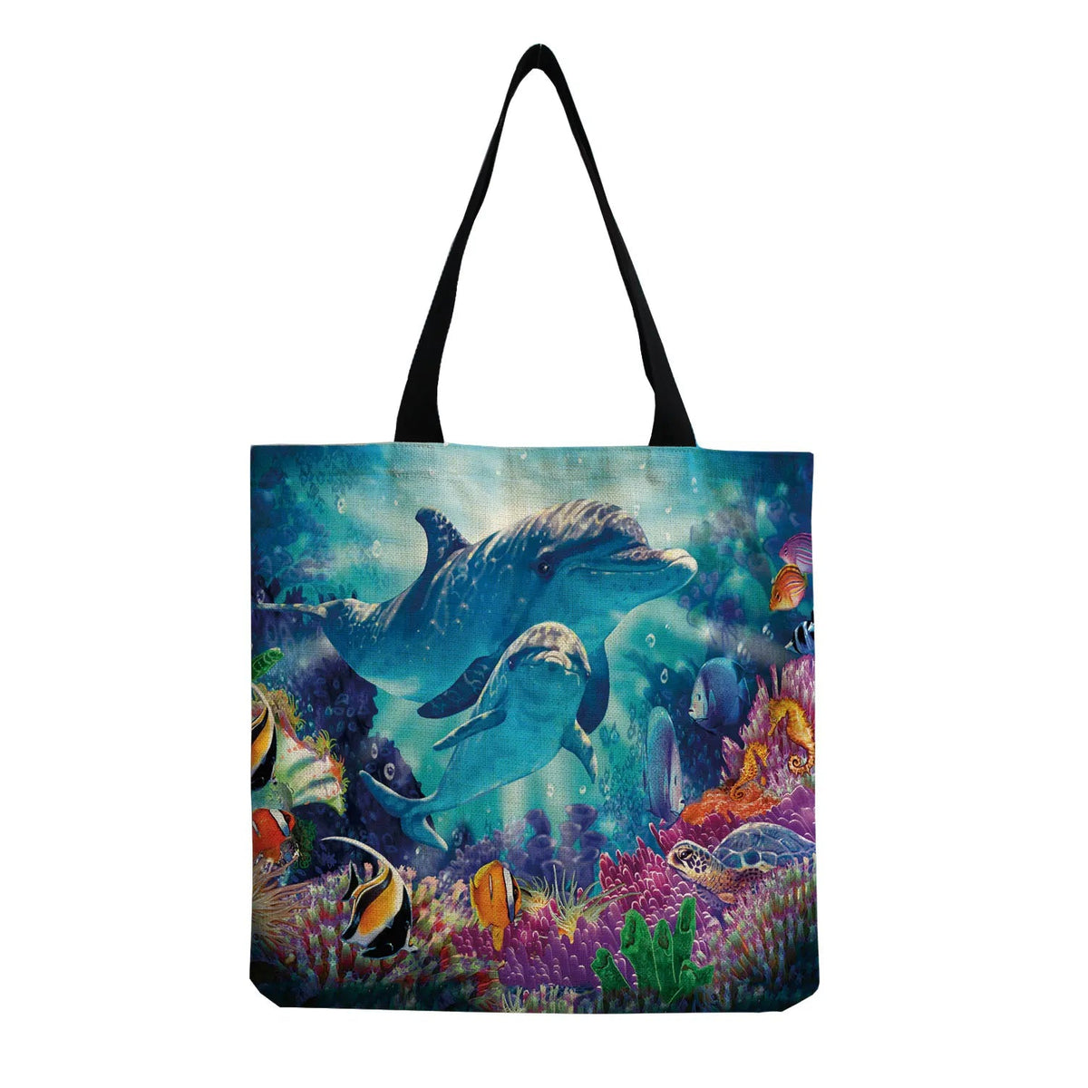 Cartoon Cute Dinosaur Printed Tote Linen Personality Girl Shoulder Bag Large Capacity Travel Storage Packs Women Shopping Bag Petoria Store