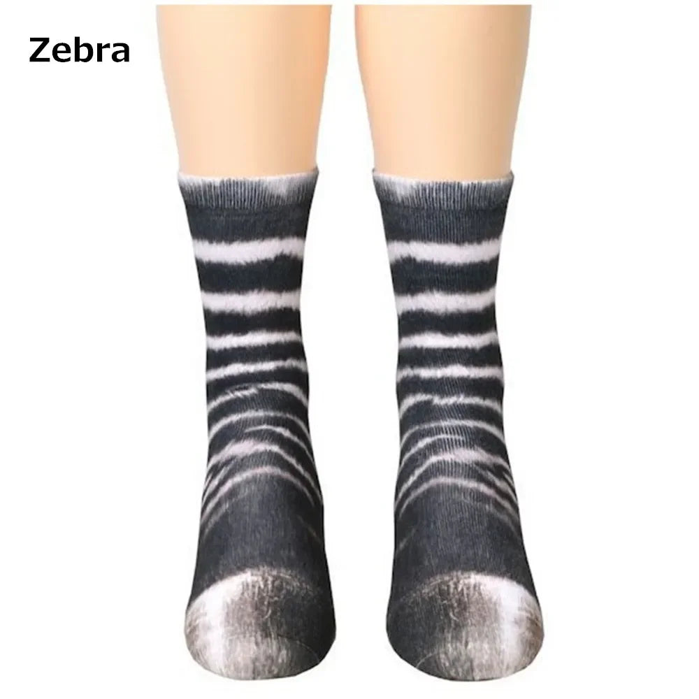 Unisex Erwachsene 3D-Druck Tierpfoten Socken Kreative lustige Katze Hund Dinosaurier Tigerpfoten Socken Neuheit Socken Gag Weihnachtsgeschenke