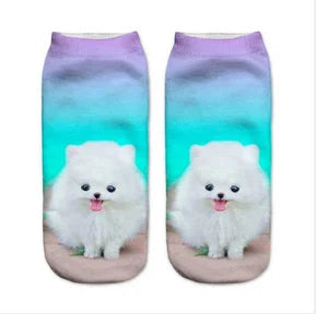 Neue Heiße Verkauf 3D Digital Gedruckt Frauen Socken Unisex Mode Nette Kurze Socke Frauen Niedrigen Fußkettchen Drucken Niedlichen Hund Socke