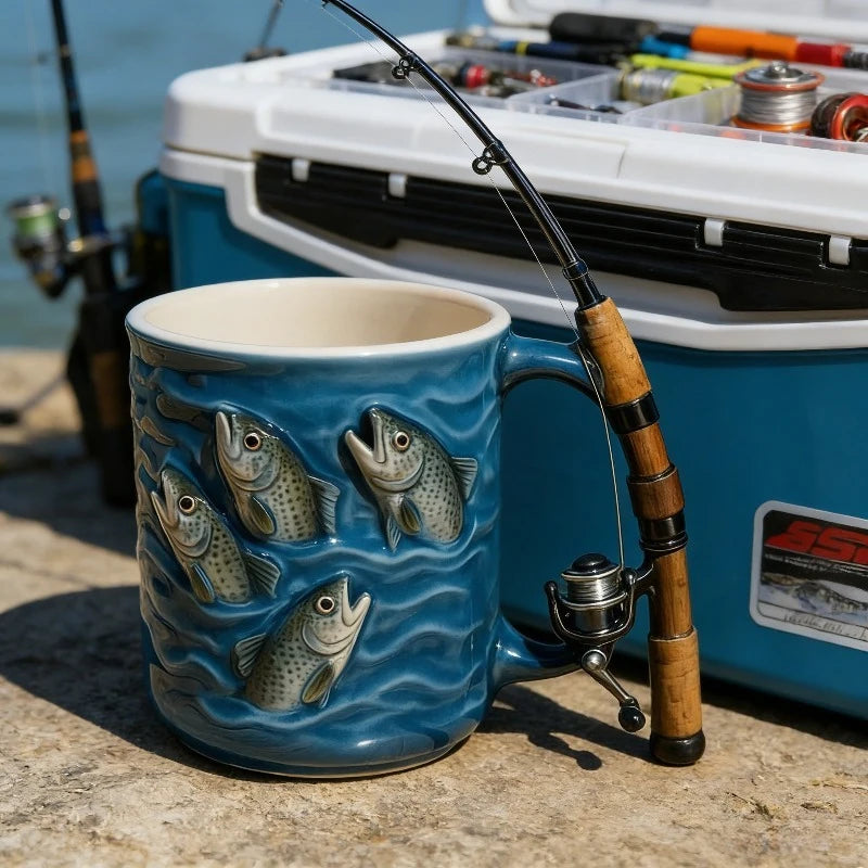 Angelbecher – Kreativer Kaffeebecher für Angler
