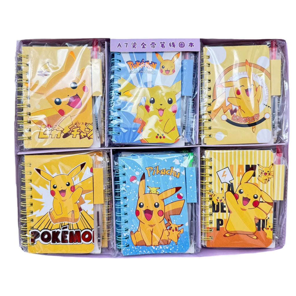 Pokemon Pikachu Notizbuch, niedlicher Cartoon, Schulbedarf, tragbares Tagebuch, Mode, Bürobedarf, Spulenbuch, Kinder, Urlaubsgeschenk