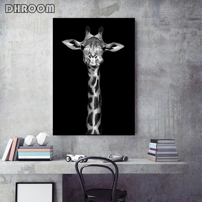 Canvas Painting Animal Wall Art Lion Elephant Deer Zebra Posters and Prints Wall Pictures for Living Room Decoration Home Decor Petoria Store