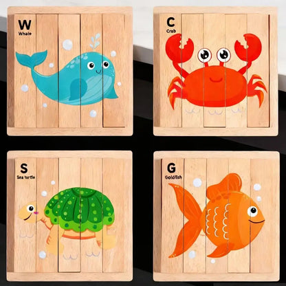 Holz Tier Puzzle Montessori Lernspiel
