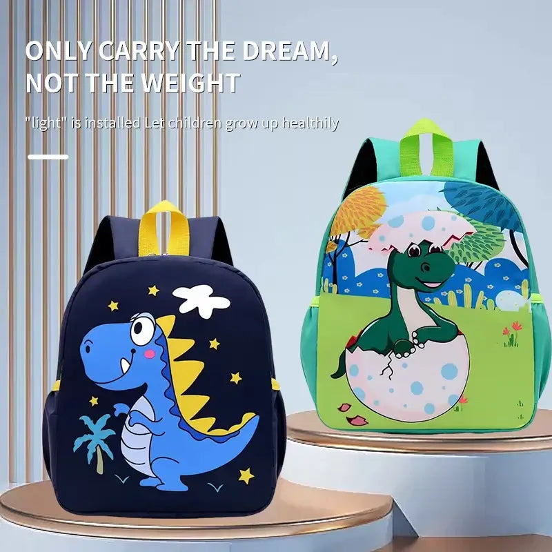 Kinderrucksack mit Tiermotiv für Kleinkinder, leichter und wasserdichter Schulranzen in Dinosaurierdesign.