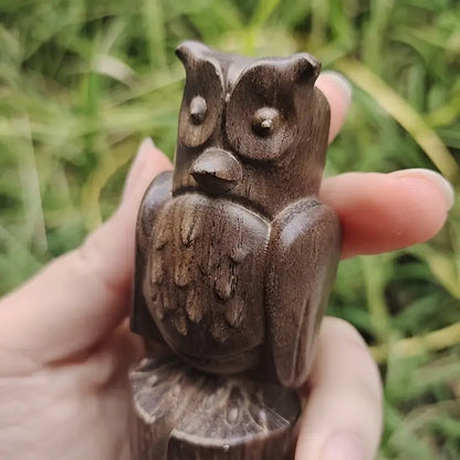 Holz Eulenfigur Handgeschnitzte Dekoration