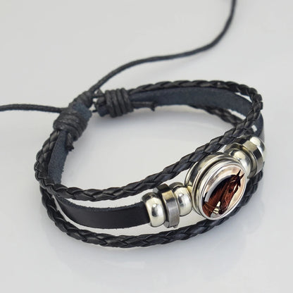 Lederarmband mit Pferdekopf für Damen und Herren
