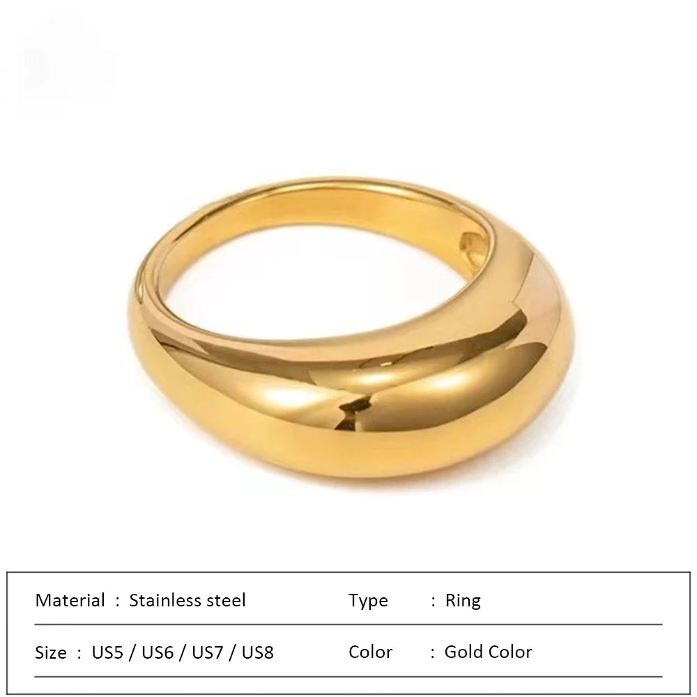 SUNIBI Modische einfache Edelstahlringe für Frauen, Bogenringe, Schmuck, Paar, Jahrestag, geometrischer Ring, Größe 5, 6, 7, 8, Schmuck